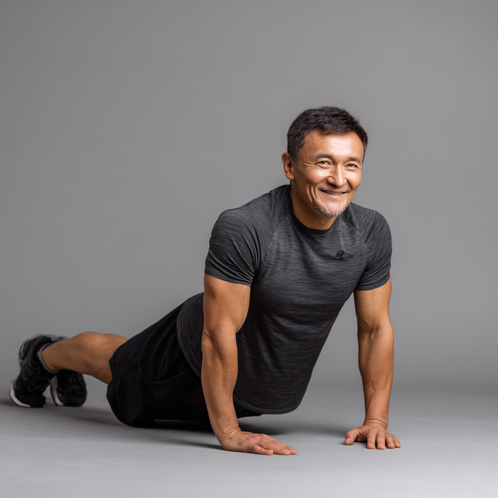 Улыбающиеся пожилые европейцы демонстрируют глубокое дыхание и концентрацию во время медитативных упражнений для укрепления связи разума и тела